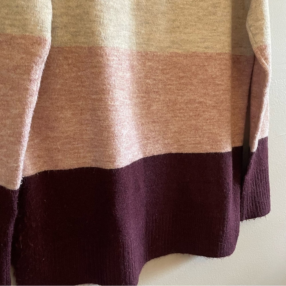 4/$20➡️ George Color Block Crewneck Sweater – Tan, Pink, Plum – Medium GUC - Picture 14 of 15
